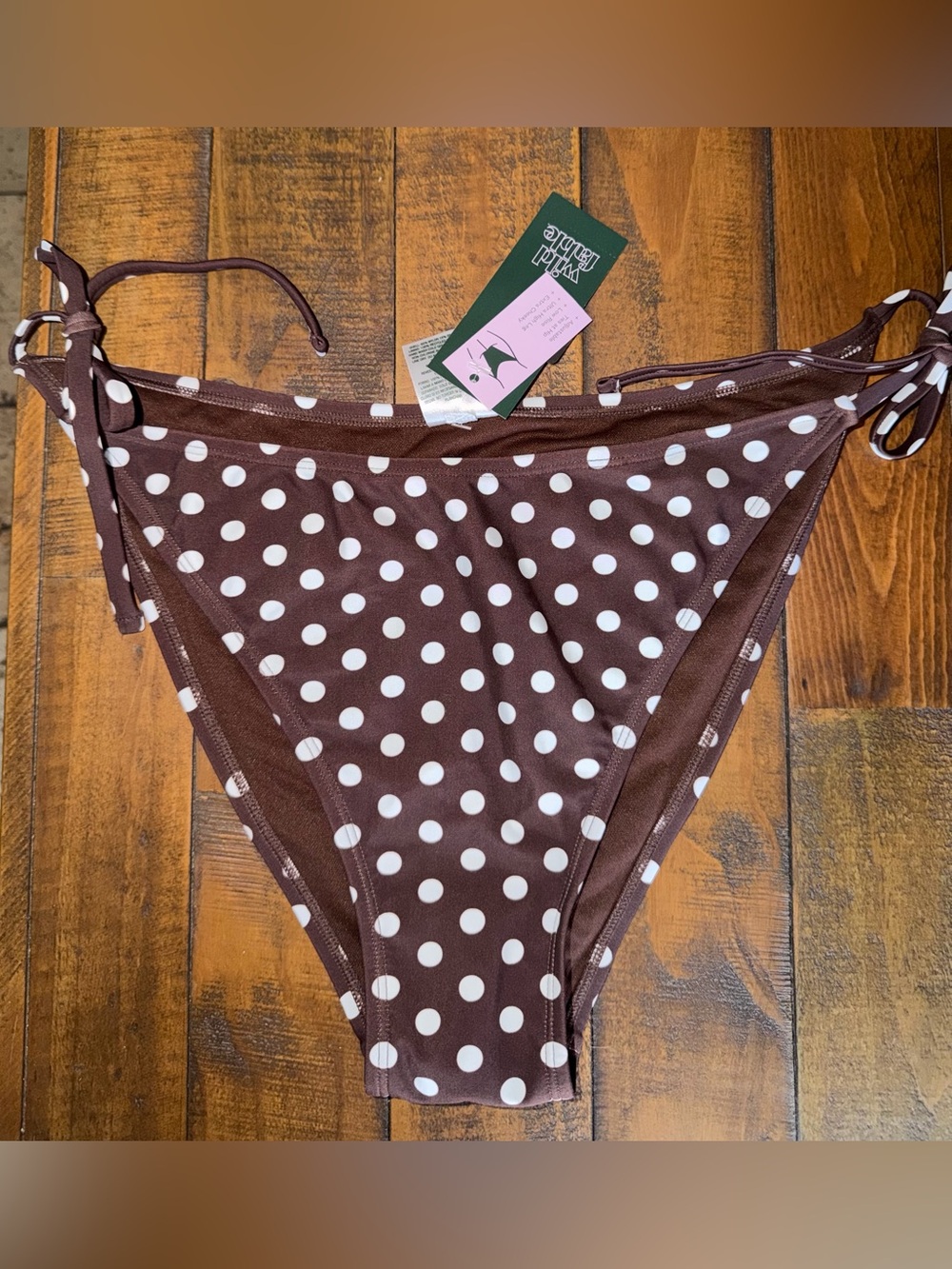 Target Brown Polka Dot Tie-Side Bikini Bottoms